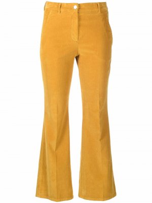 Укороченные расклешенные брюки Incotex. Цвет: желтый