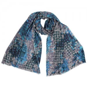Шерстяной шарф GS17-9 Голубой 70x182 см LEO VENTONI. Цвет: голубой