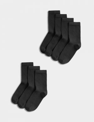 7 упаковок школьных носков до щиколотки , черный Marks & Spencer