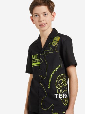 Рубашка с коротким рукавом для мальчиков , Черный, размер 140 Termit. Цвет: черный