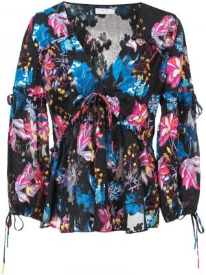 Блузка с цветочным рисунком Tanya Taylor. Цвет: черный