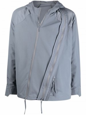 Куртка с двумя молниями и капюшоном Post Archive Faction. Цвет: серый