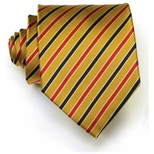 Горчичный галстук с полосками 37309 Basile. Цвет: оранжевый