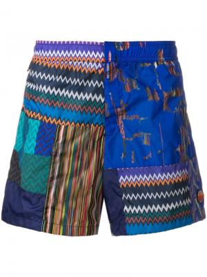 Pattern print swim shorts Missoni Mare. Цвет: синий