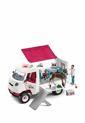 Набор игровой Schleich Фургон ветеринарной службы с лошадью. Цвет: разноцветный