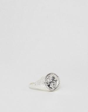 Серебряное кольцо на мизинец с гравировкой соверена Chained & Able. Цвет: серебряный
