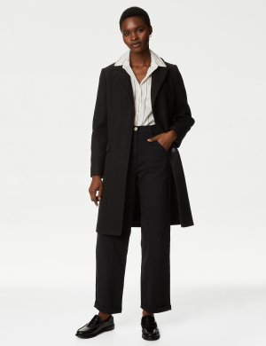 Свободные прямые брюки с высоким содержанием хлопка , черный Marks & Spencer