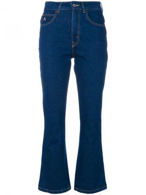Укороченные брюки клеш Attico. Цвет: синий
