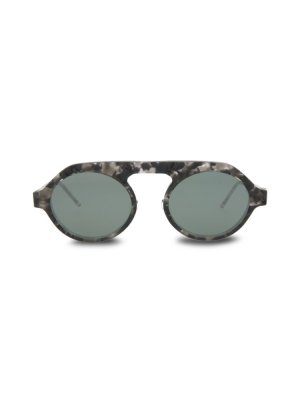 Круглые солнцезащитные очки-авиаторы 52MM , цвет Grey Tortoise Thom Browne