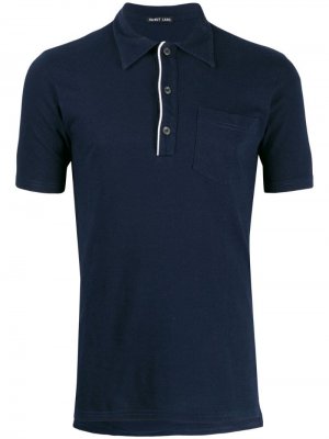Рубашка-поло с контрастной застежкой Helmut Lang Pre-Owned. Цвет: синий
