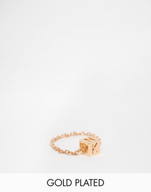 Позолоченное кольцо с отделкой в виде куба Kenzo. Цвет: розовое золото