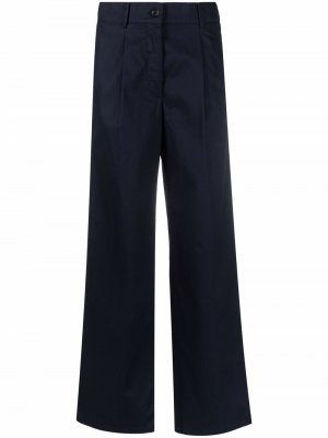 Широкие брюки со складками ASPESI. Цвет: синий