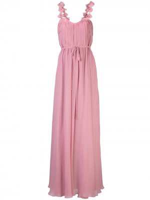 Вечернее платье с цветочной вышивкой Marchesa Notte Bridesmaids. Цвет: розовый