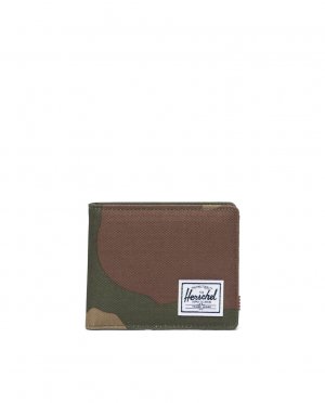 Мужской складной кошелек с портмоне из ткани цвета милитари зеленого Herschel