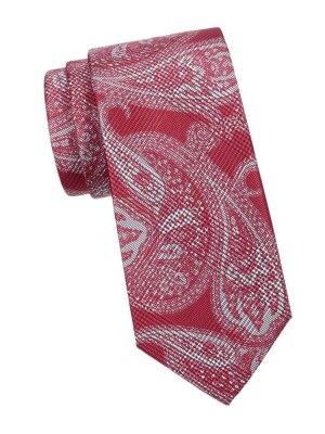 Шелковый галстук с пейсли , бордо Brioni