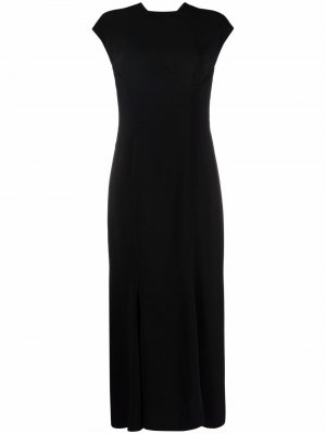 Расклешенное платье с высоким воротником Versace. Цвет: черный