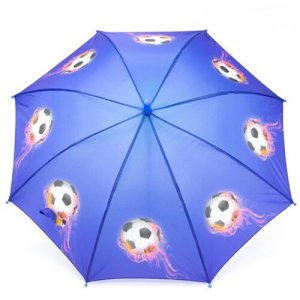 Зонт детский для мальчиков Футбольный мяч со свистком, темно-синий Baziator