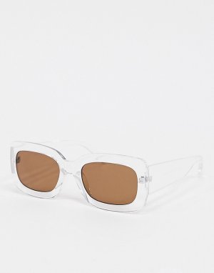Oversized солнцезащитные очки в прозрачной оправе -Очистить New Look