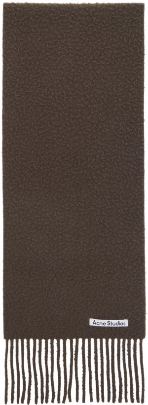 Серо-коричневый шерстяной шарф с бахромой , цвет Taupe/Grey Acne Studios