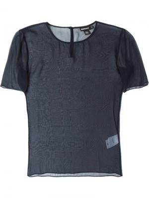 Прозрачная блузка Donna Karan. Цвет: синий