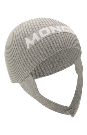 Хлопковая шапка Moncler. Цвет: серый
