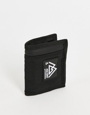 Черный бумажник в спортивном стиле с нашивкой ASOS DESIGN