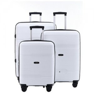 Белый комплект чемоданов Classic с расширением Ambassador