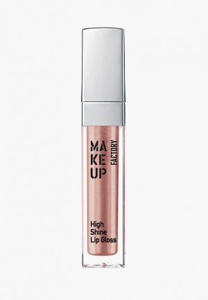 Блеск для губ Make Up Factory с эффектом влажных High Shine т.17 ослепительная бронза, 6.5 мл. Цвет: бежевый