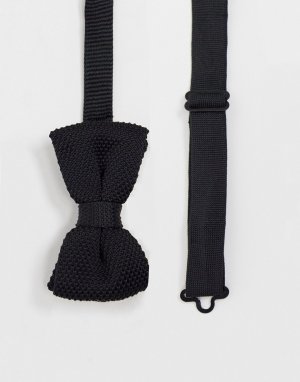 Трикотажный галстук-бабочка -Черный цвет Gianni Feraud