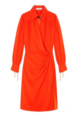 Оранжевое платье с длинными рукавами Altuzarra. Цвет: красный