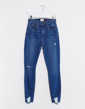 Синие джинсы скинни с завышенной талией Jeans-Голубой Alice & Olivia