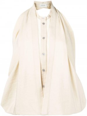 Многослойная блузка без рукавов Lemaire. Цвет: бежевый