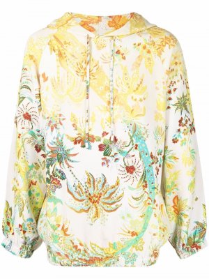 Floral-print pullover hoodie ETRO. Цвет: бежевый