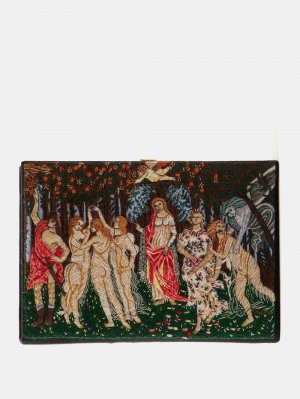 Клатч-книжка spring с вышивкой botticelli, черный Olympia Le-Tan
