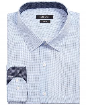 Мужская классическая рубашка узкого кроя из эластичного материала с микроточками Nine West