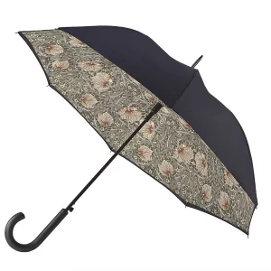 Зонт женский L856 черный/бежевый/зеленый Fulton