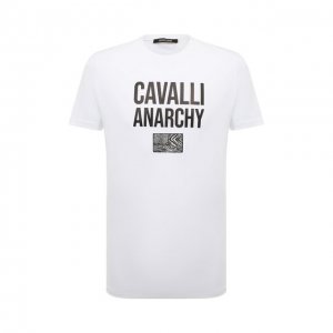 Хлопковая футболка Roberto Cavalli. Цвет: белый