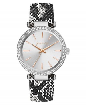 Женские аналоговые часы черно-белые со змеиным ремешком из нержавеющей стали, 40 мм Kendall + Kylie
