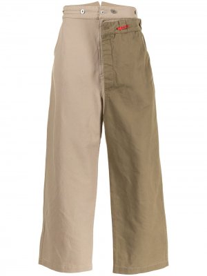 Многослойные брюки Maison Mihara Yasuhiro. Цвет: коричневый
