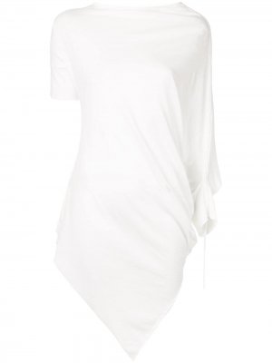 Рубашка асимметричного кроя со сборками Masnada. Цвет: белый