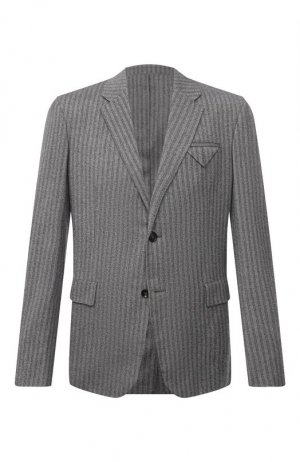 Шерстяной пиджак Bottega Veneta. Цвет: серый