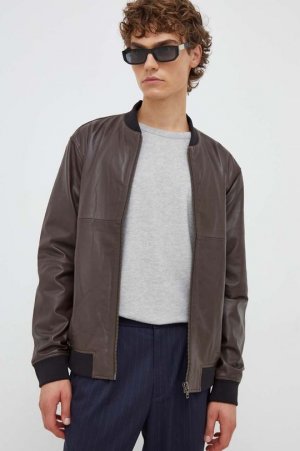 Кожаная куртка в стиле бомбер , коричневый Bruuns Bazaar