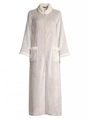 Кашемировый халат с отделкой из шерпы на молнии , цвет cas Natori