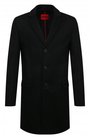 Пальто из шерсти и кашемира HUGO. Цвет: чёрный