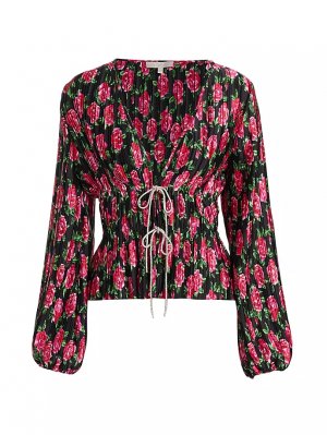 Плиссированная блузка Payton с цветочным принтом , красный Wayf