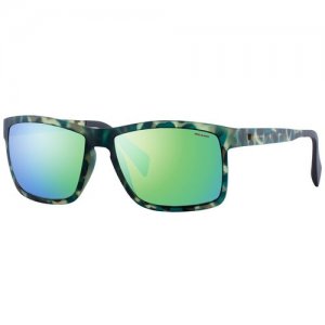 Солнцезащитные очки , прямоугольные, оправа: пластик, спортивные, ударопрочные, с защитой от УФ, зеркальные, зеленый Italia Independent. Цвет: зеленый
