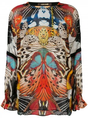 Butterfly print blouse Roberto Cavalli. Цвет: разноцветный