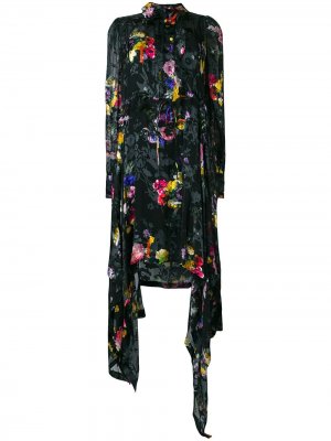Amelia floral asymmetric dress Preen By Thornton Bregazzi. Цвет: черный