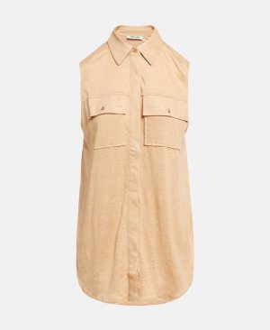 Льняная блузка , охра Max & Moi