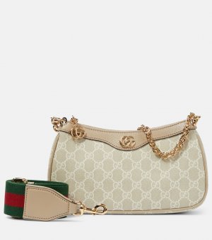 Маленькая холщовая сумка на плечо ophidia с узором gg , бежевый Gucci